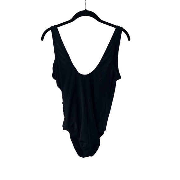4/$24 Longitude Black with‎ Gold Shimmer V-Neck One Pierce Swimsuit - Picture 5 of 10